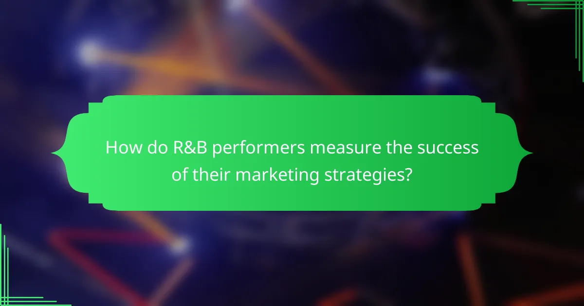 How do R&B performers measure the success of their marketing strategies?