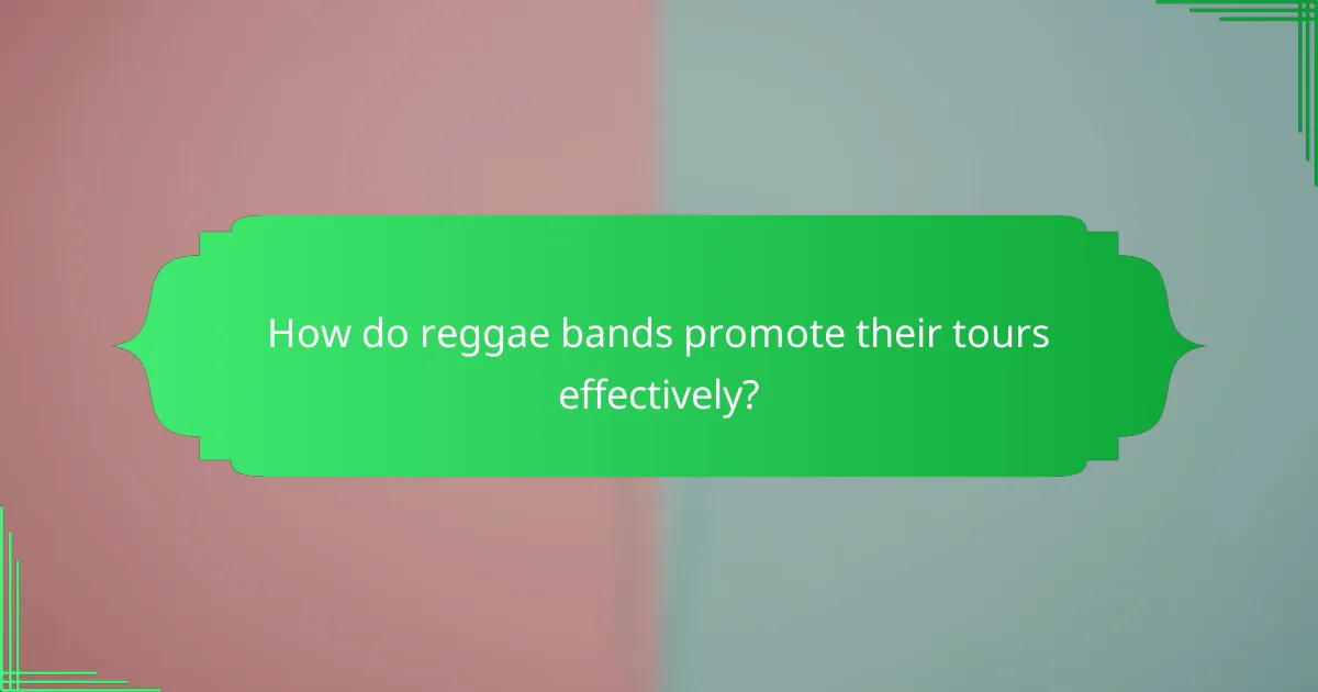 How do reggae bands promote their tours effectively?