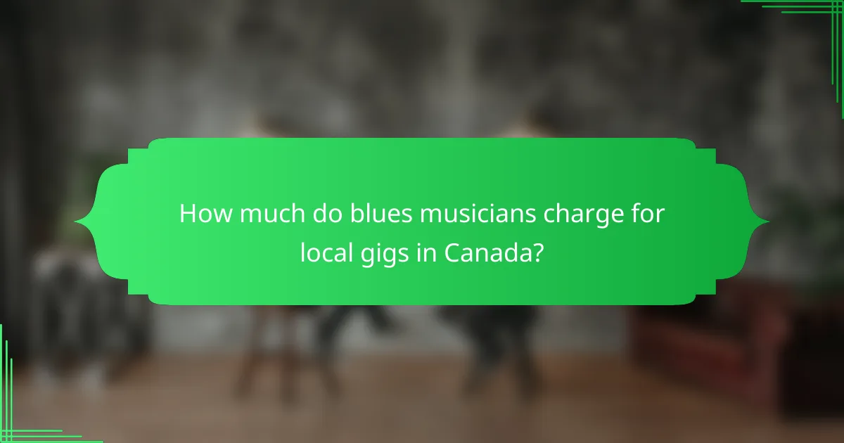 How much do blues musicians charge for local gigs in Canada?