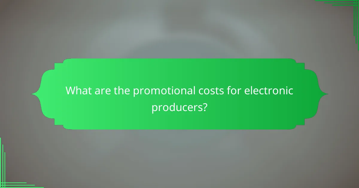 What are the promotional costs for electronic producers?