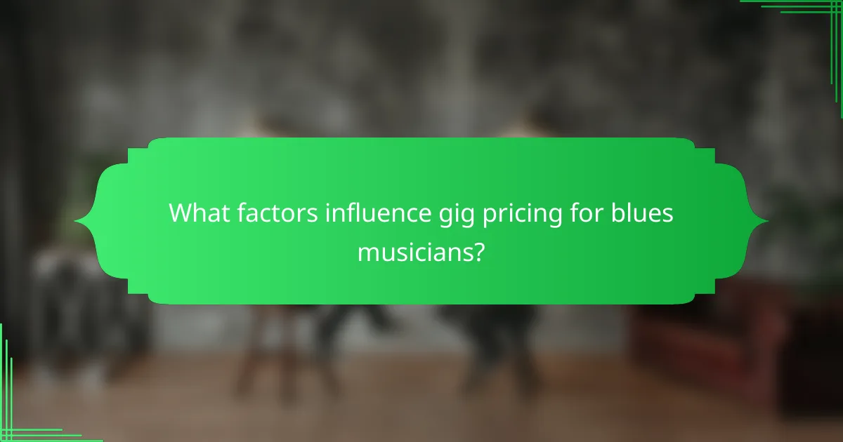 What factors influence gig pricing for blues musicians?
