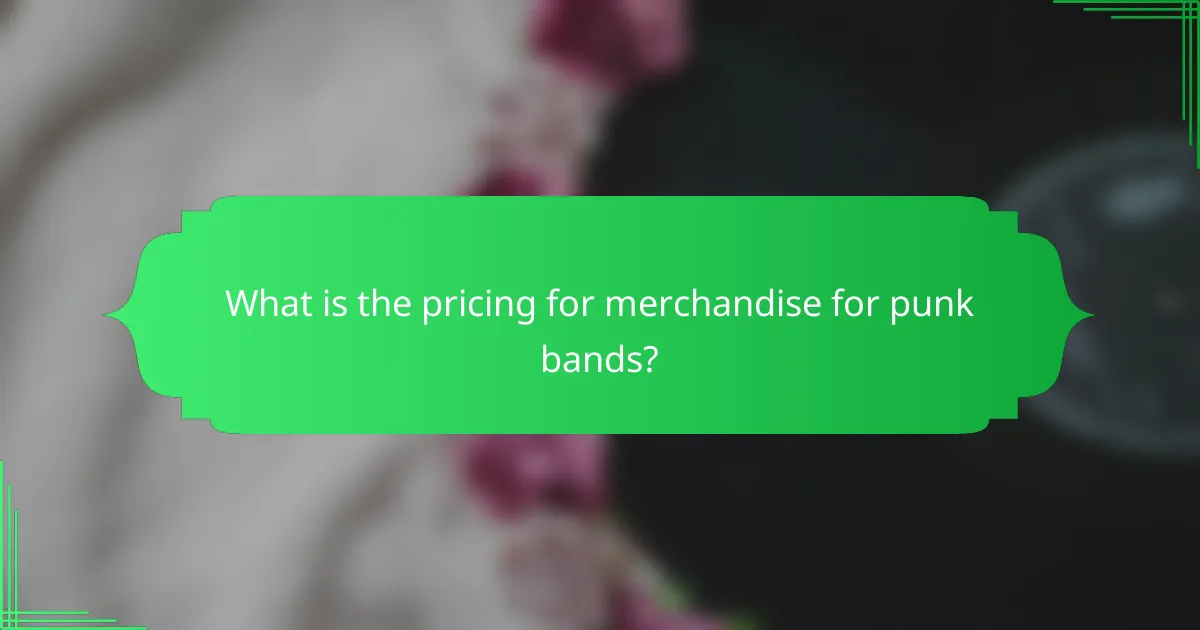 What is the pricing for merchandise for punk bands?
