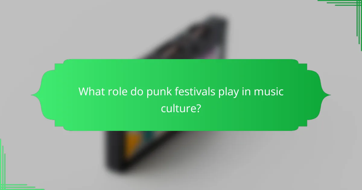 What role do punk festivals play in music culture?